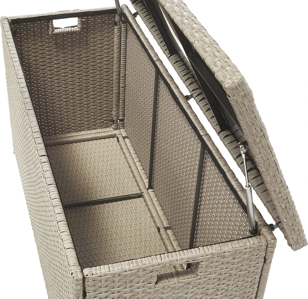 Beliani Sodo dėžė MODENA 126 cm 46 cm smėlio pilkumo spalvos