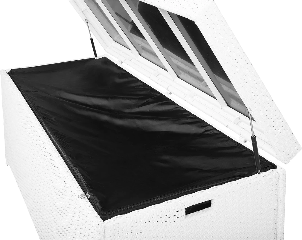 Beliani Sodo dėžė MODENA 158 cm 63 cm balta