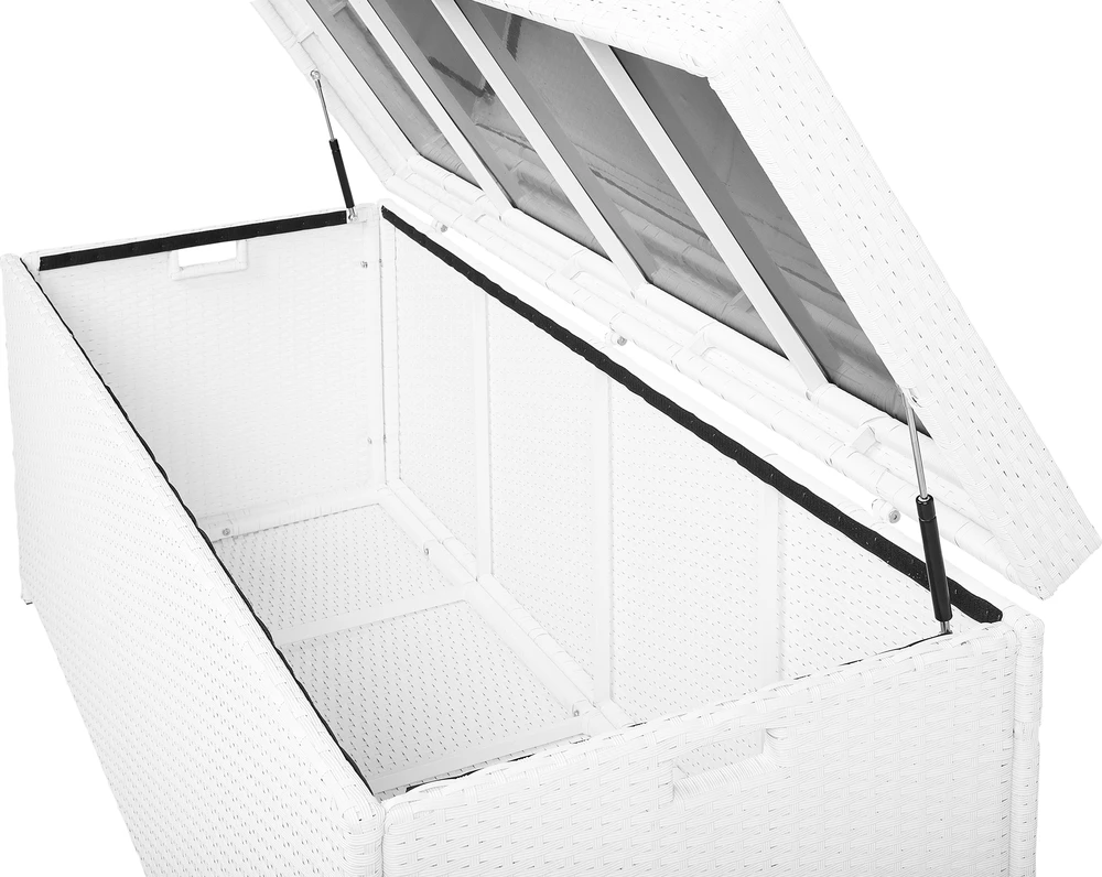 Beliani Sodo dėžė MODENA 158 cm 63 cm balta