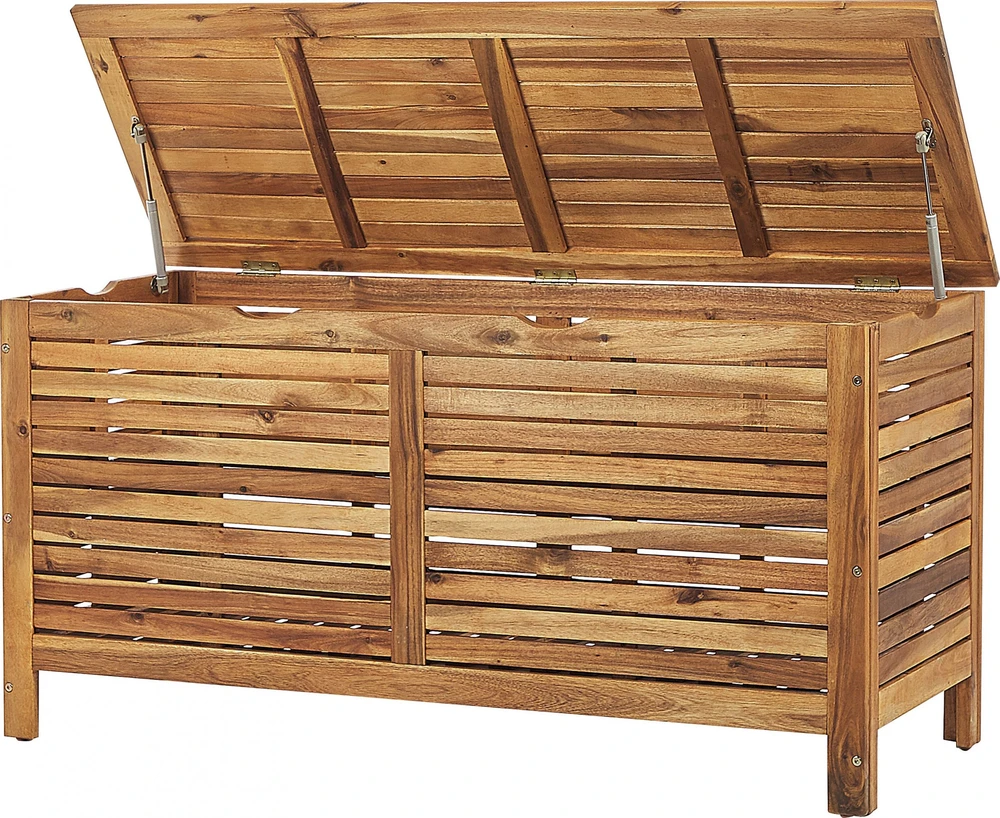 Beliani Sodo dėžė RIVIERA 130 cm 48 cm Šviesiai ruda