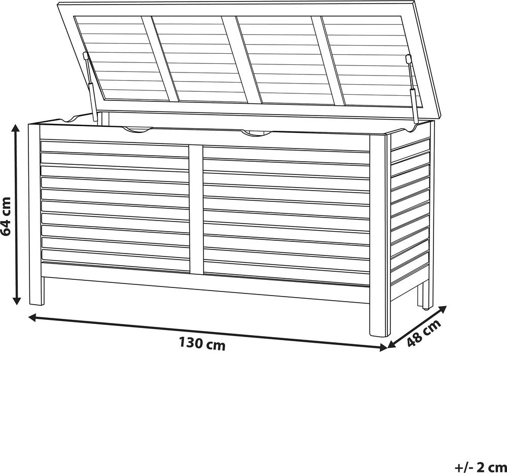Beliani Sodo dėžė RIVIERA 130 cm 48 cm Šviesiai ruda