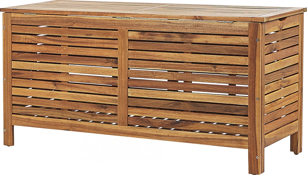Beliani Sodo dėžė RIVIERA 130 cm 48 cm Šviesiai ruda