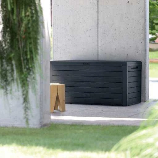 „Prosperplast“ sodo dėžė „WoodeBox“ 280 l – antracitas Sourcing