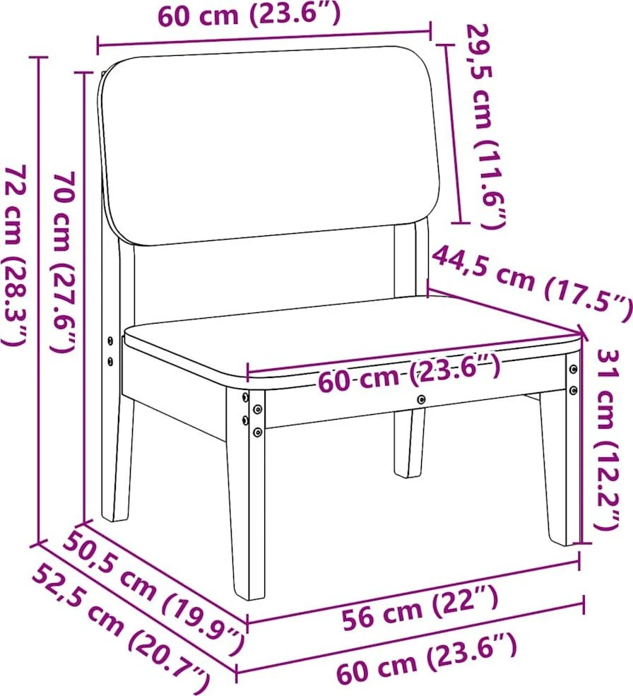 sodo kėdė 60x52,5x72 cm impregnuota pušis