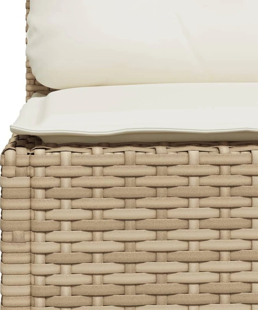 Trivietė sodo sofa su pagalvėlėmis, smėlio spalvos, poliratanas