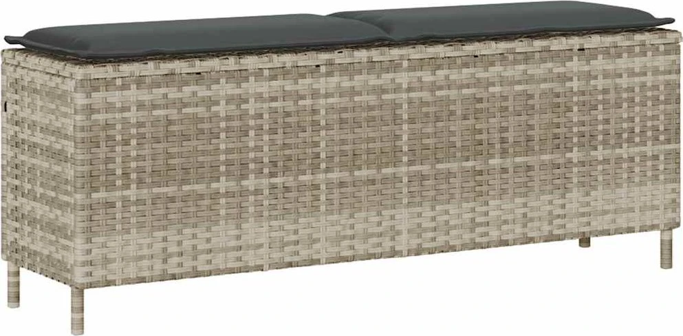 Sodo suoliukas su pagalvėle, šviesiai pilkas, 110x30x40,5 cm, poliratanas