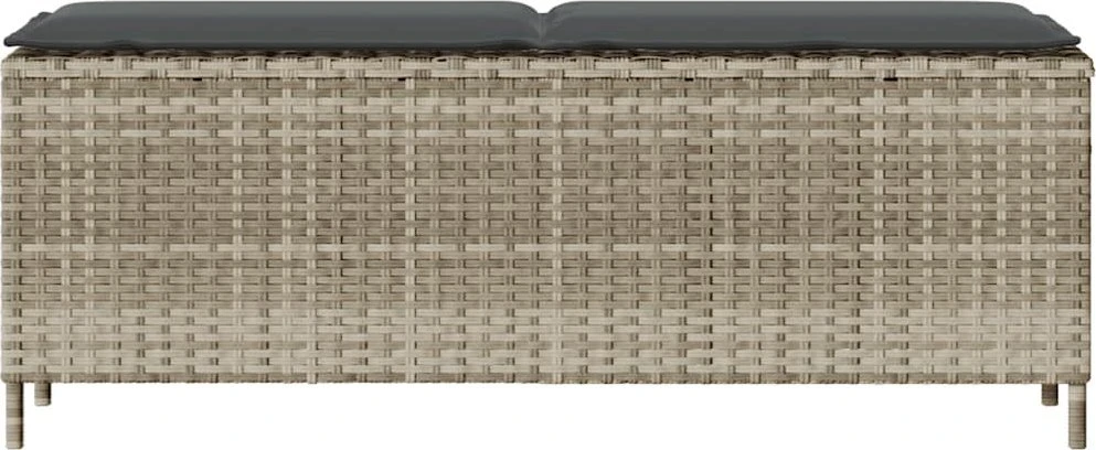 Sodo suoliukas su pagalvėle, šviesiai pilkas, 110x30x40,5 cm, poliratanas