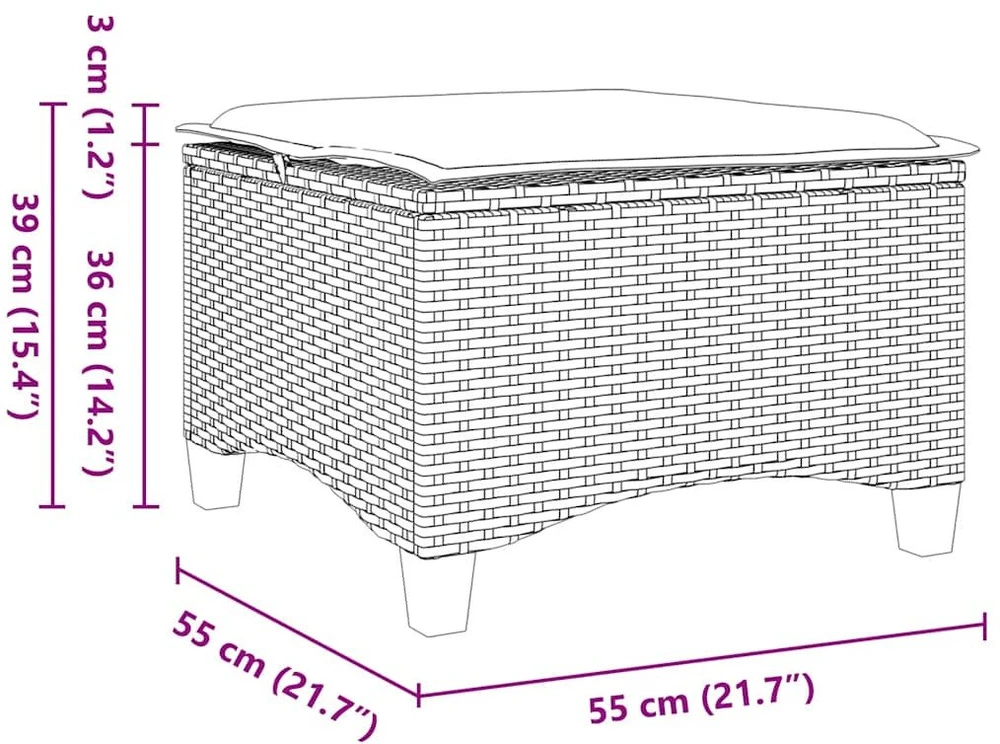sodo taburetės su pagalvėlėmis 2 vnt Pilka 55x55x36 cm