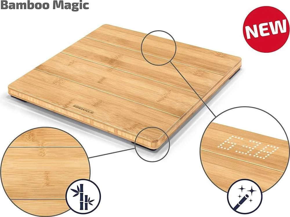Skaitmeninės Svarstyklės - Soehnle Style Sense Bamboo Magic 180kg 100g Ruda