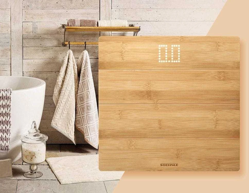 Skaitmeninės Svarstyklės - Soehnle Style Sense Bamboo Magic 180kg 100g Ruda