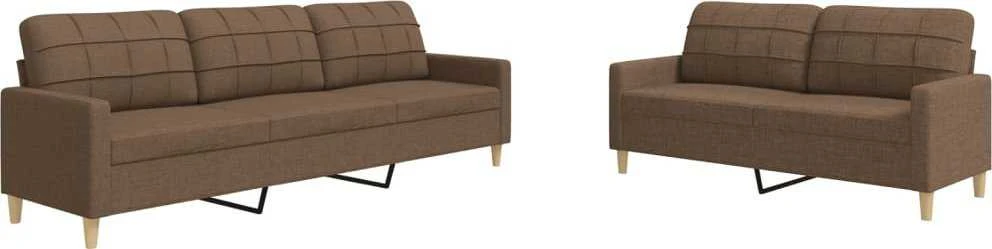 Sofa Sofos komplektas, 2 dalių, rudos spalvos, audinys