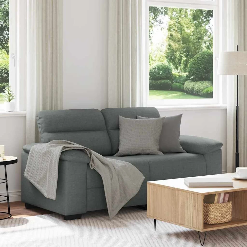 Dvivietė sofa, tamsiai pilka, 160x81x84 cm, audinys