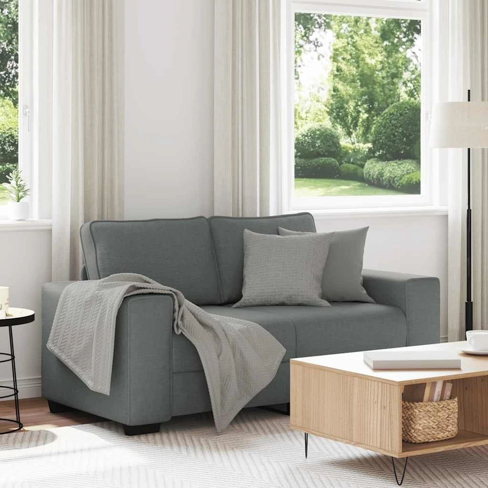 Dvivietė sofa, tamsiai pilka, 160x77x82 cm, audinys