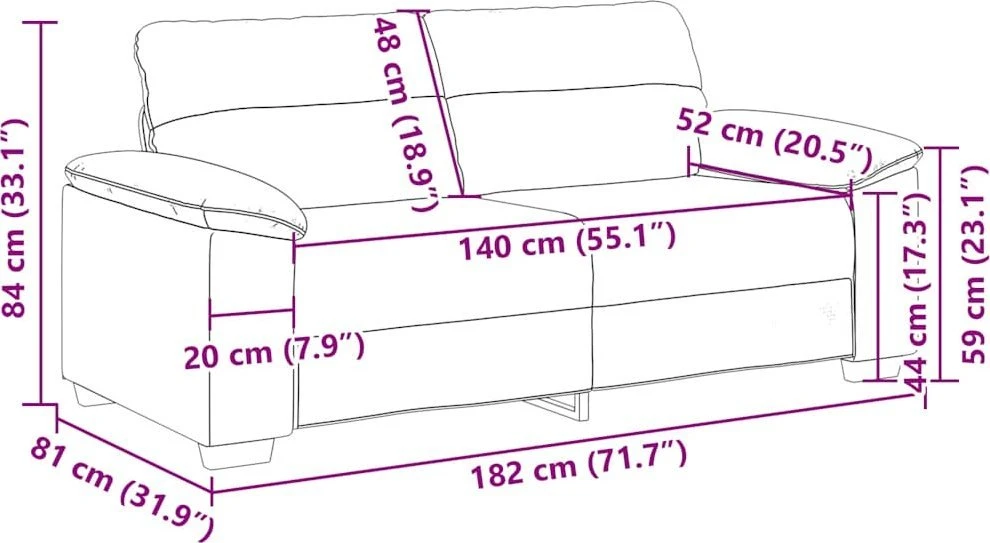 Dvivietė sofa, tamsiai pilka, 180x81x84 cm, audinys