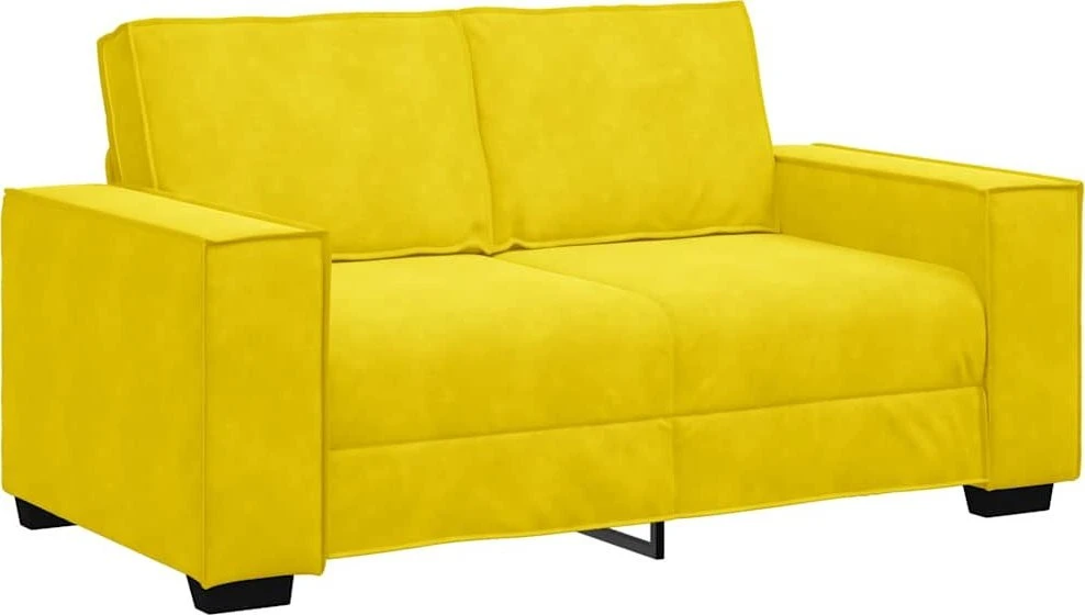Dvivietė sofa, geltona, 160x78x84 cm, aksomas