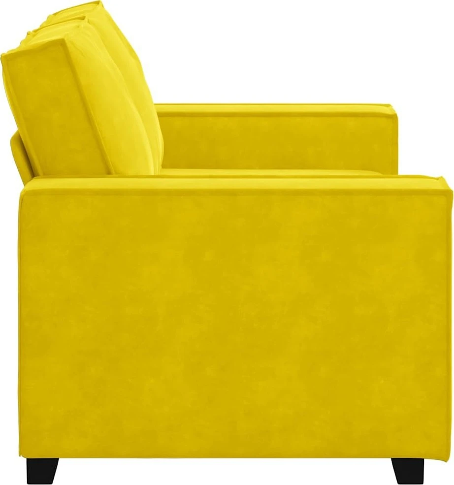 Dvivietė sofa, geltona, 160x78x84 cm, aksomas