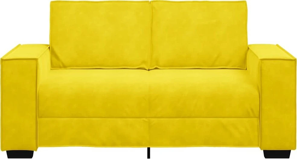 Dvivietė sofa, geltona, 160x78x84 cm, aksomas