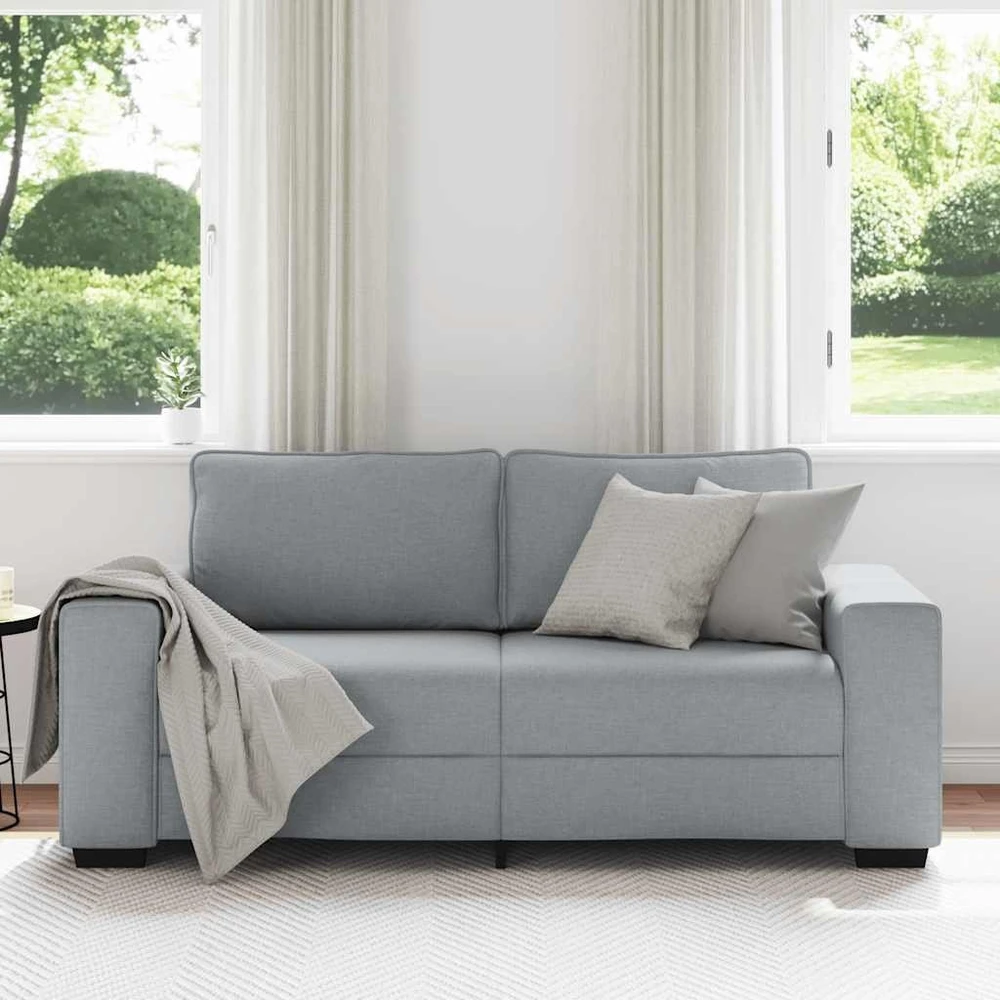 Dvivietė sofa, šviesiai pilka, 180x77x82 cm, audinys