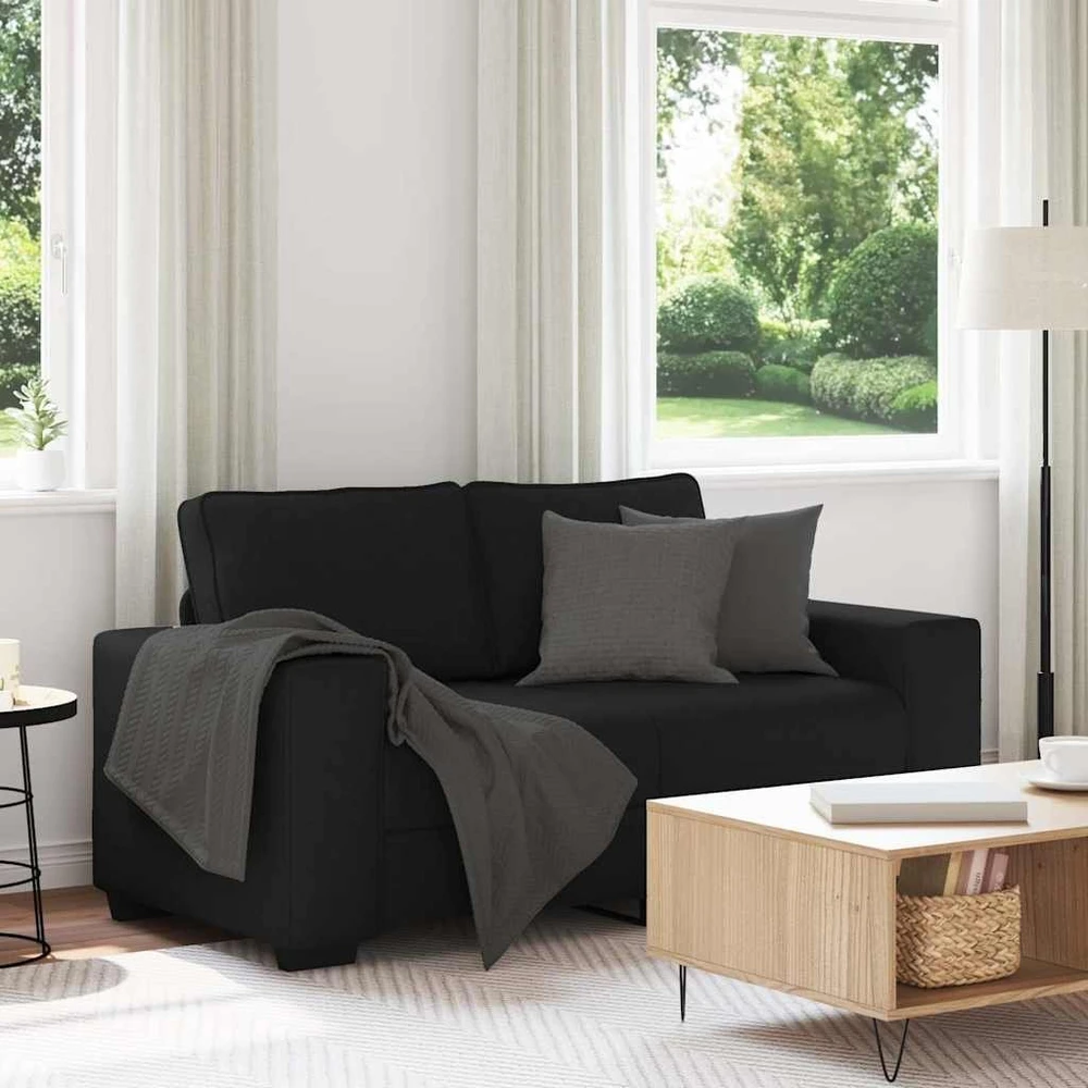 Dvivietė sofa, juoda, 160x77x82 cm, audinys