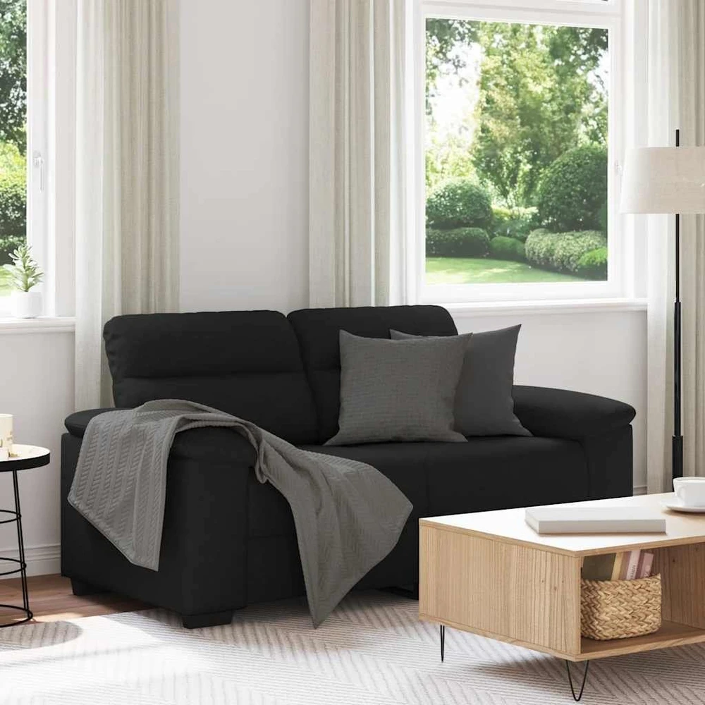Dvivietė sofa, juoda, 160x81x84 cm, audinys