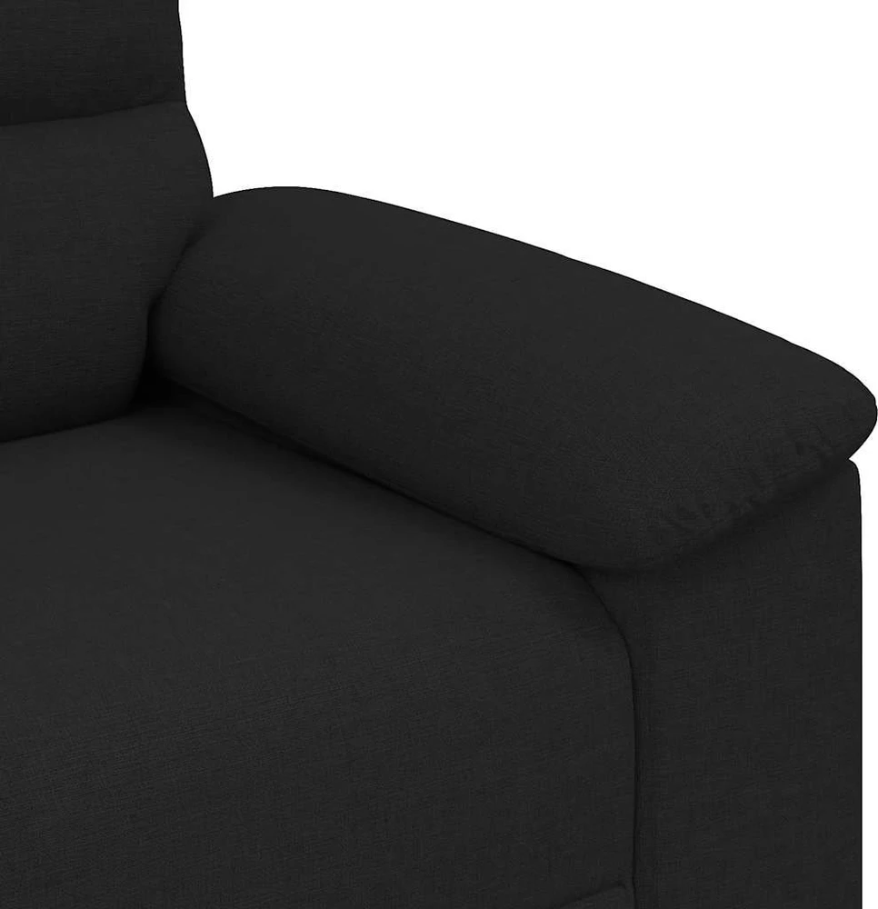 Dvivietė sofa, juoda, 180x81x84 cm, audinys