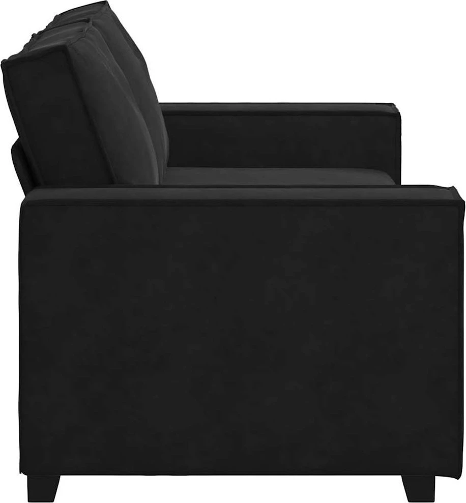 Dvivietė sofa, juoda, 180x78x84 cm, aksominė
