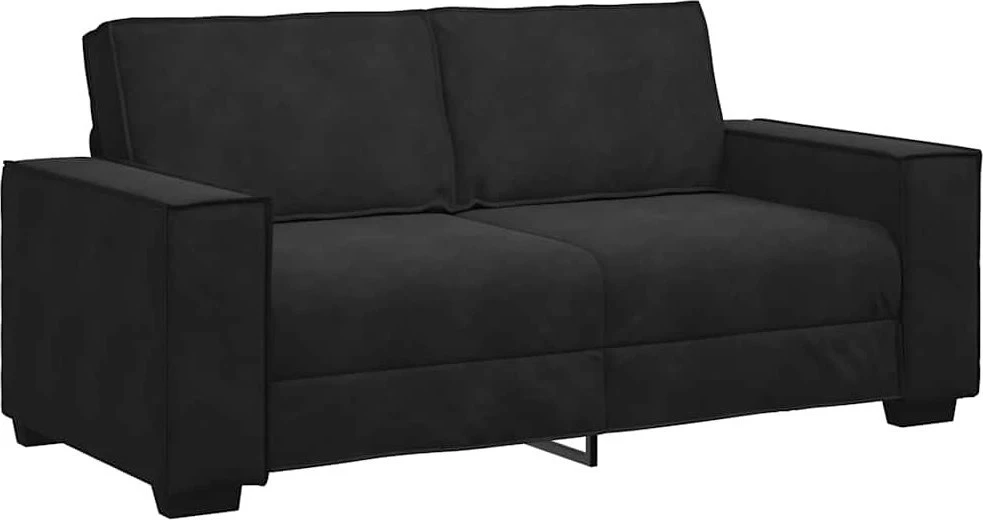 Dvivietė sofa, juoda, 180x78x84 cm, aksominė