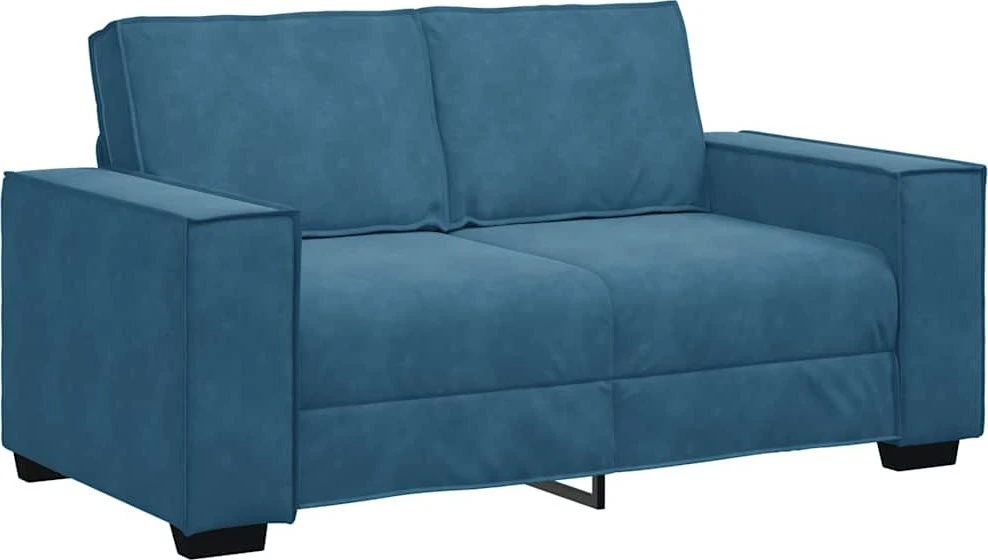 Dvivietė sofa, mėlyna, 160x78x84 cm, aksominis