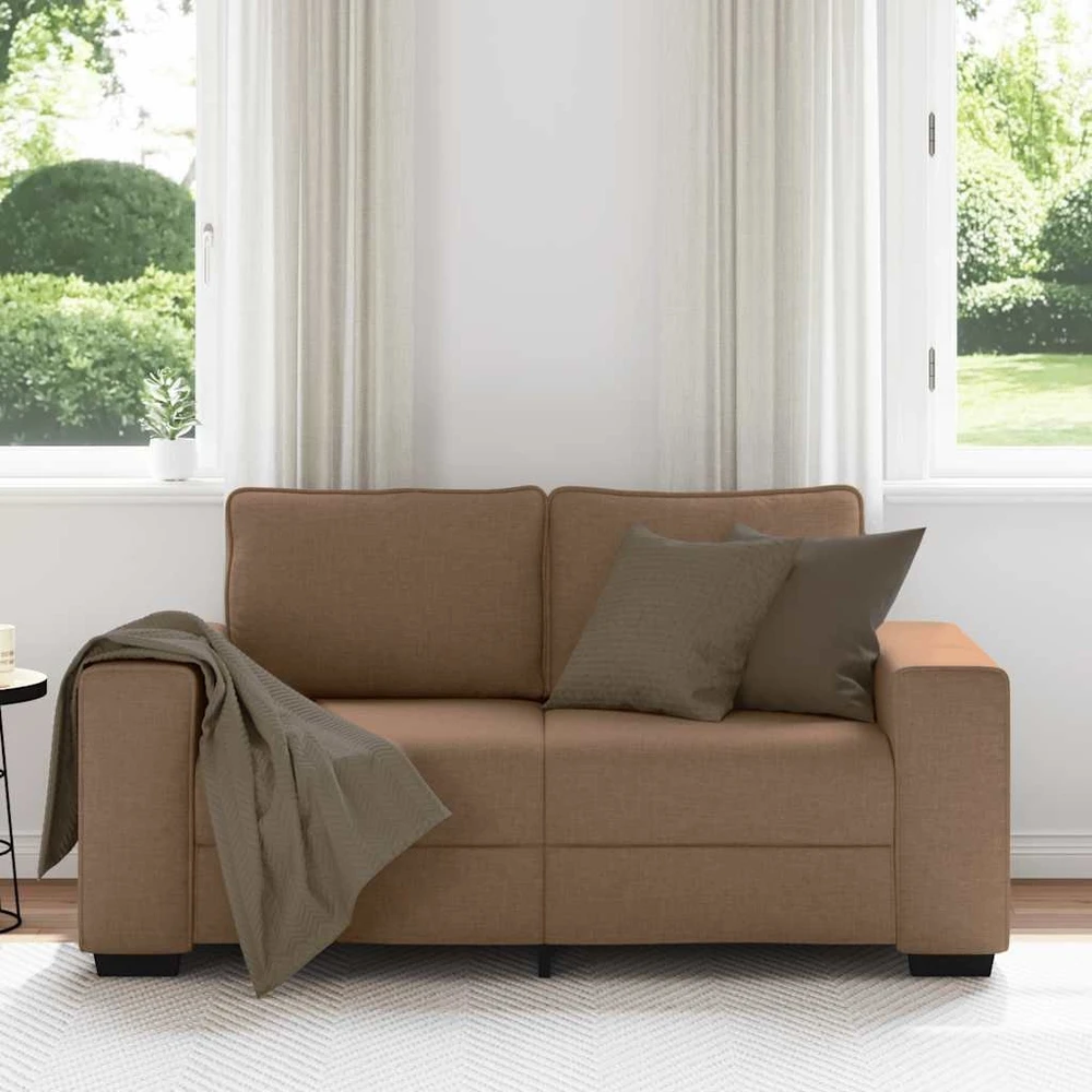 Dvivietė sofa, ruda, 160x77x82 cm, audinys