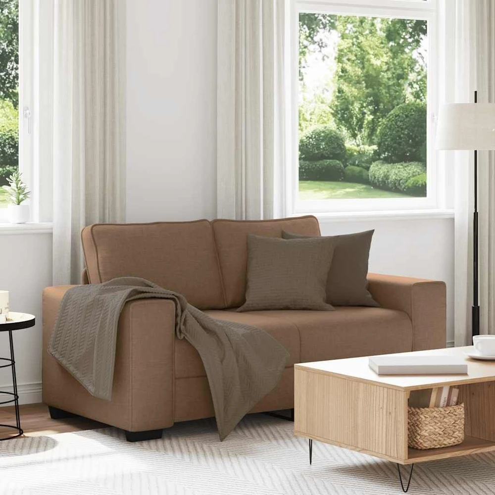Dvivietė sofa, ruda, 160x77x82 cm, audinys