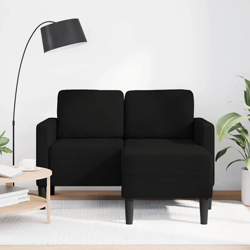 2-vietė sofa su L formos juodu 125 cm audiniu