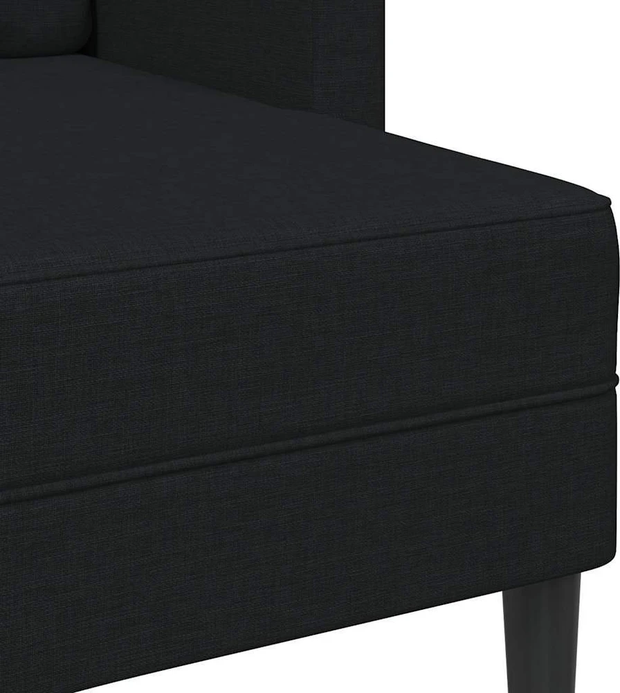 2-vietė sofa su L formos juodu 125 cm audiniu