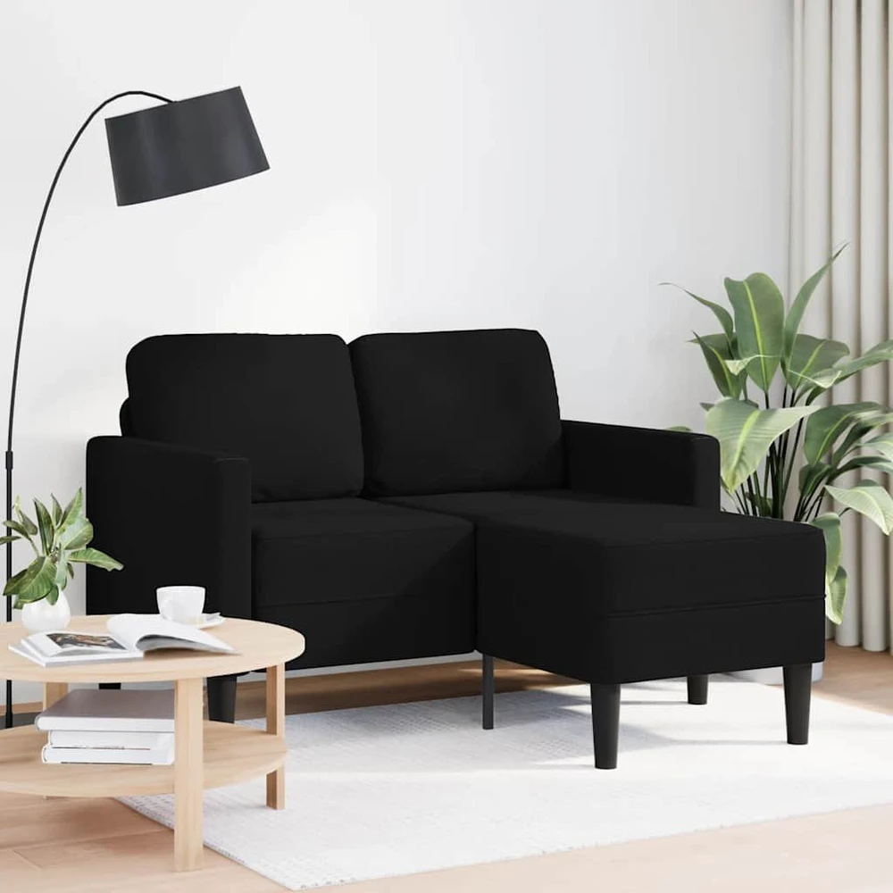2-vietė sofa su L formos juodu 125 cm audiniu
