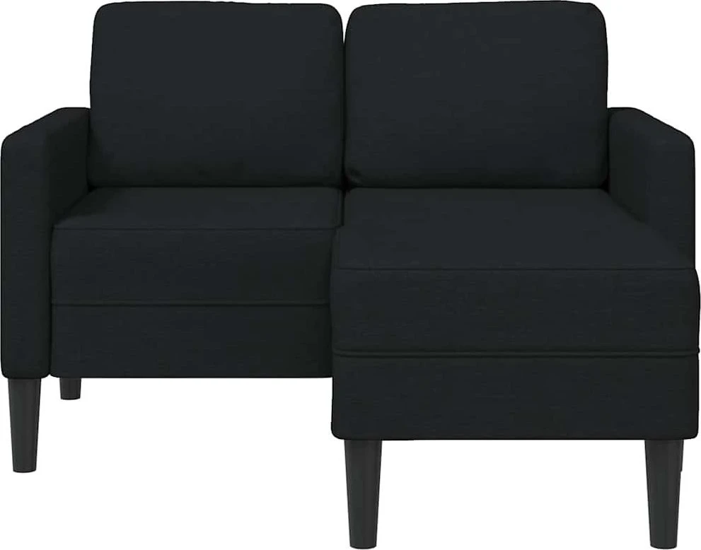 2-vietė sofa su L formos juodu 125 cm audiniu