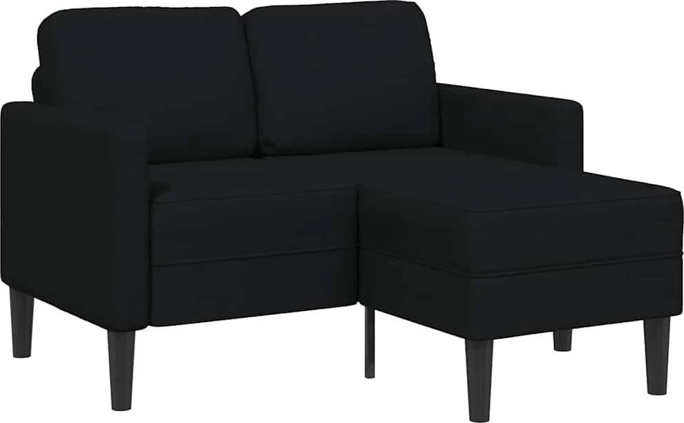 2-vietė sofa su L formos juodu 125 cm audiniu