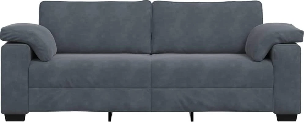 Trivietė sofa, tamsiai pilka, 220x77x82 cm, aksomas