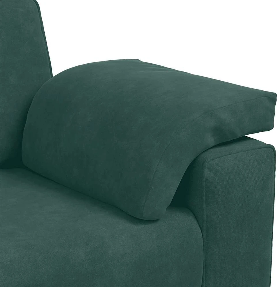 Trivietė sofa, tamsiai žalia, 220x77x82 cm, aksomas