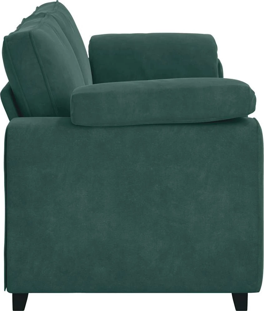 Trivietė sofa, tamsiai žalia, 220x77x82 cm, aksomas