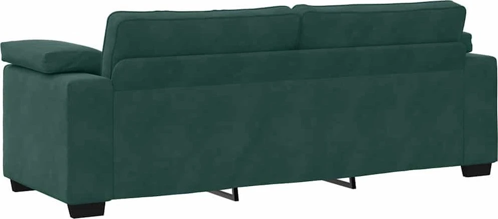 Trivietė sofa, tamsiai žalia, 220x77x82 cm, aksomas