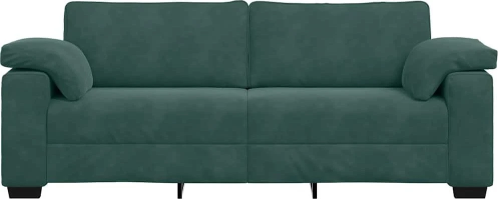 Trivietė sofa, tamsiai žalia, 220x77x82 cm, aksomas