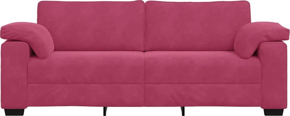 Trivietė sofa, vyno raudonumo, 220x77x82 cm, aksominė