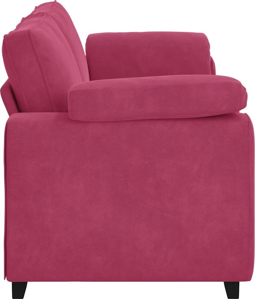 Trivietė sofa, vyno raudonumo, 220x77x82 cm, aksominė