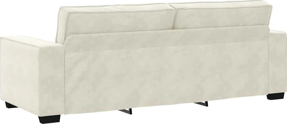 Trivietė sofa, kreminės spalvos, 220x78x84 cm, aksomas