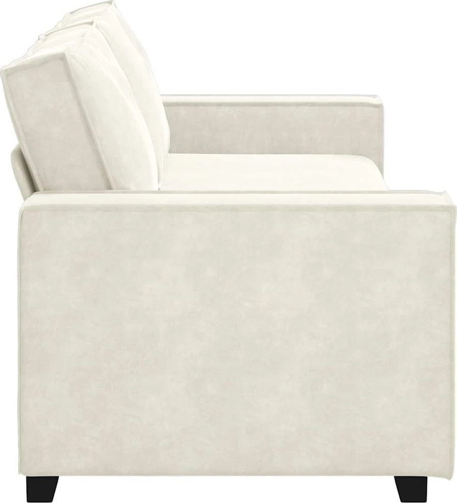 Trivietė sofa, kreminės spalvos, 220x78x84 cm, aksomas