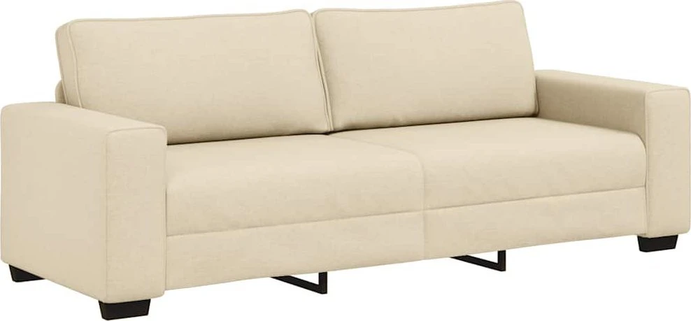 Trivietė sofa, kreminės spalvos, 220x77x82 cm, audinys