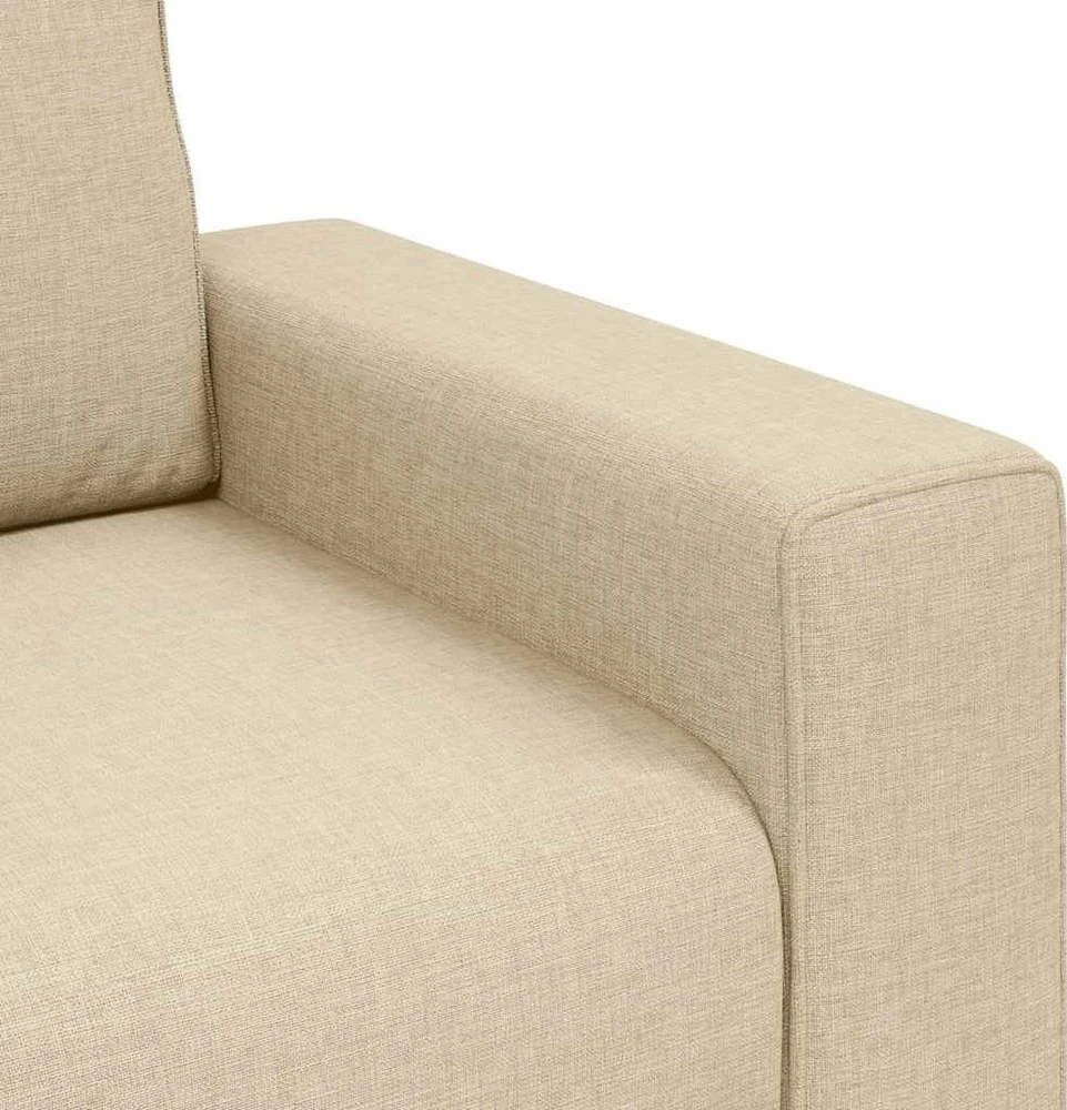 Trivietė sofa, kreminės spalvos, 220x77x82 cm, audinys