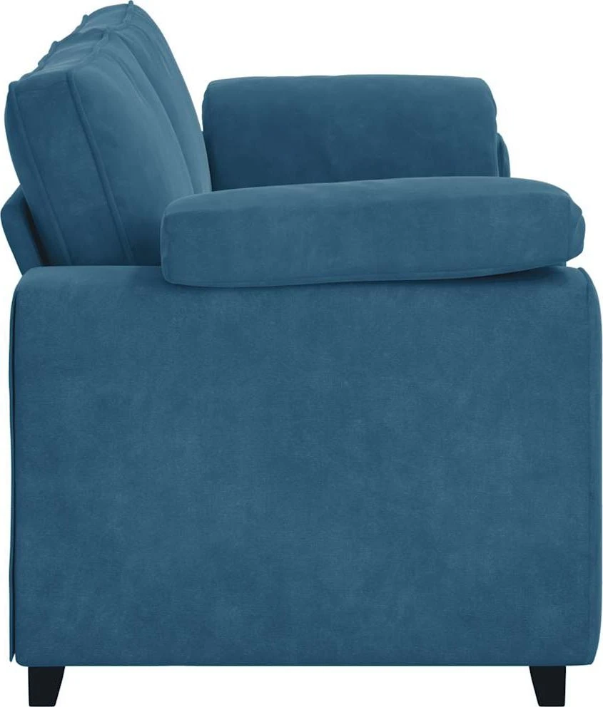 Trivietė sofa, mėlyna, 220x77x82 cm, aksomas
