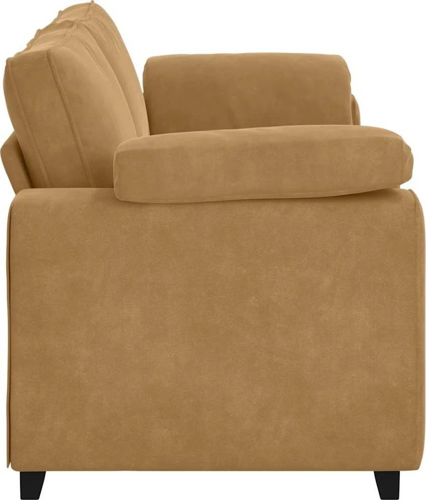 Trivietė sofa, ruda, 220x77x82 cm, aksominė