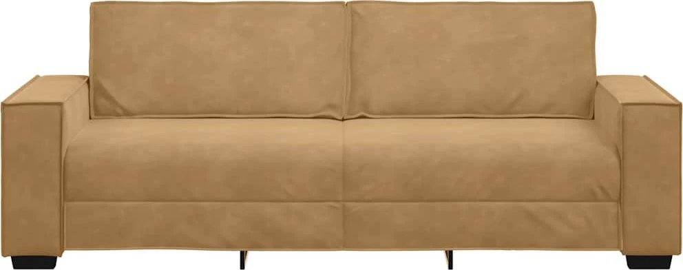 Trivietė sofa, ruda, 220x78x84 cm, aksominė
