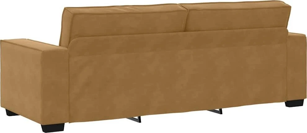 Trivietė sofa, ruda, 220x78x84 cm, aksominė